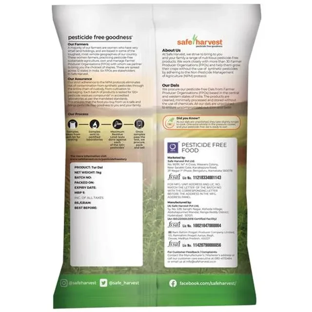 Safe Harvest Tur Dal, 1 kg-2.webp